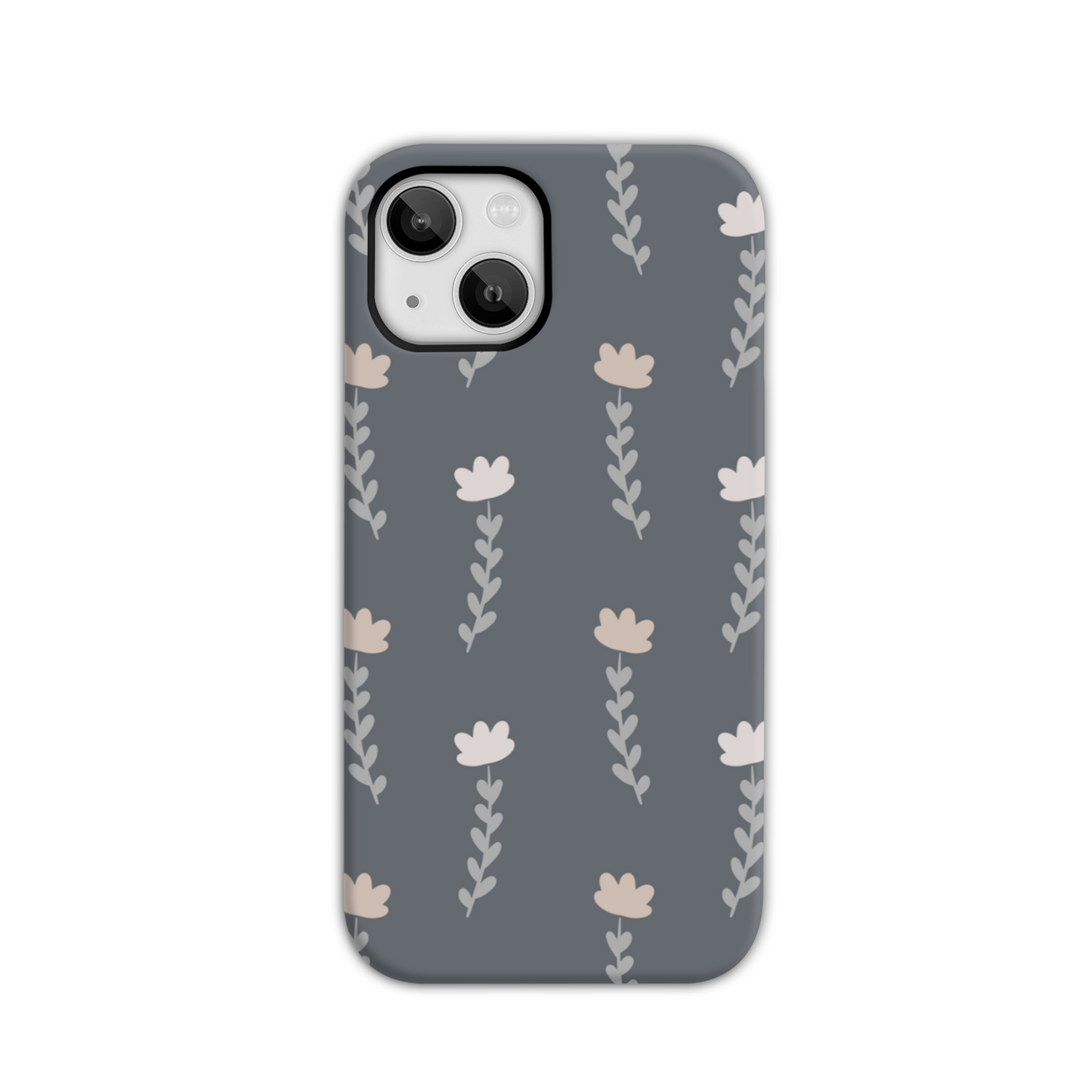 Grey Floral Tough Phone Case