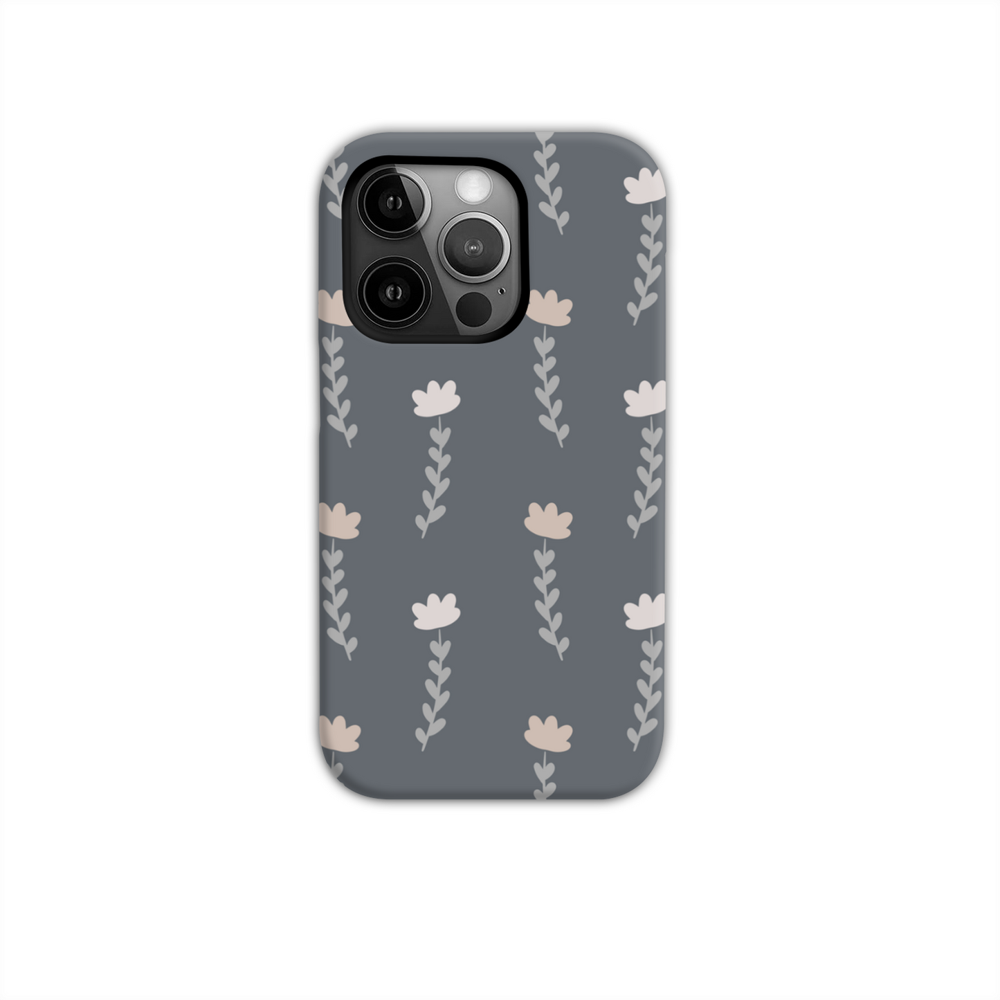 Grey Floral Tough Phone Case
