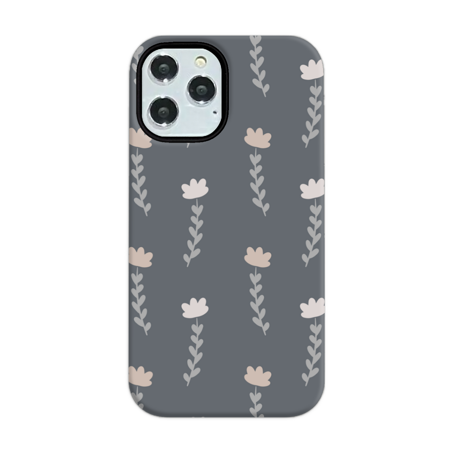 Grey Floral Tough Phone Case