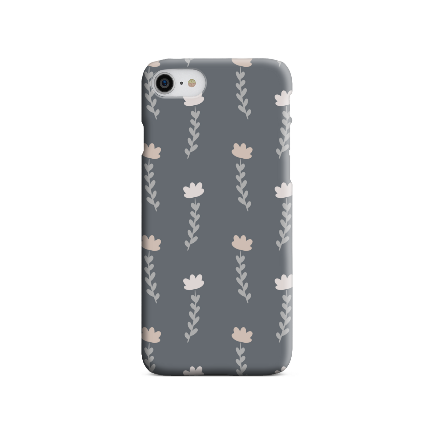 Grey Floral Tough Phone Case