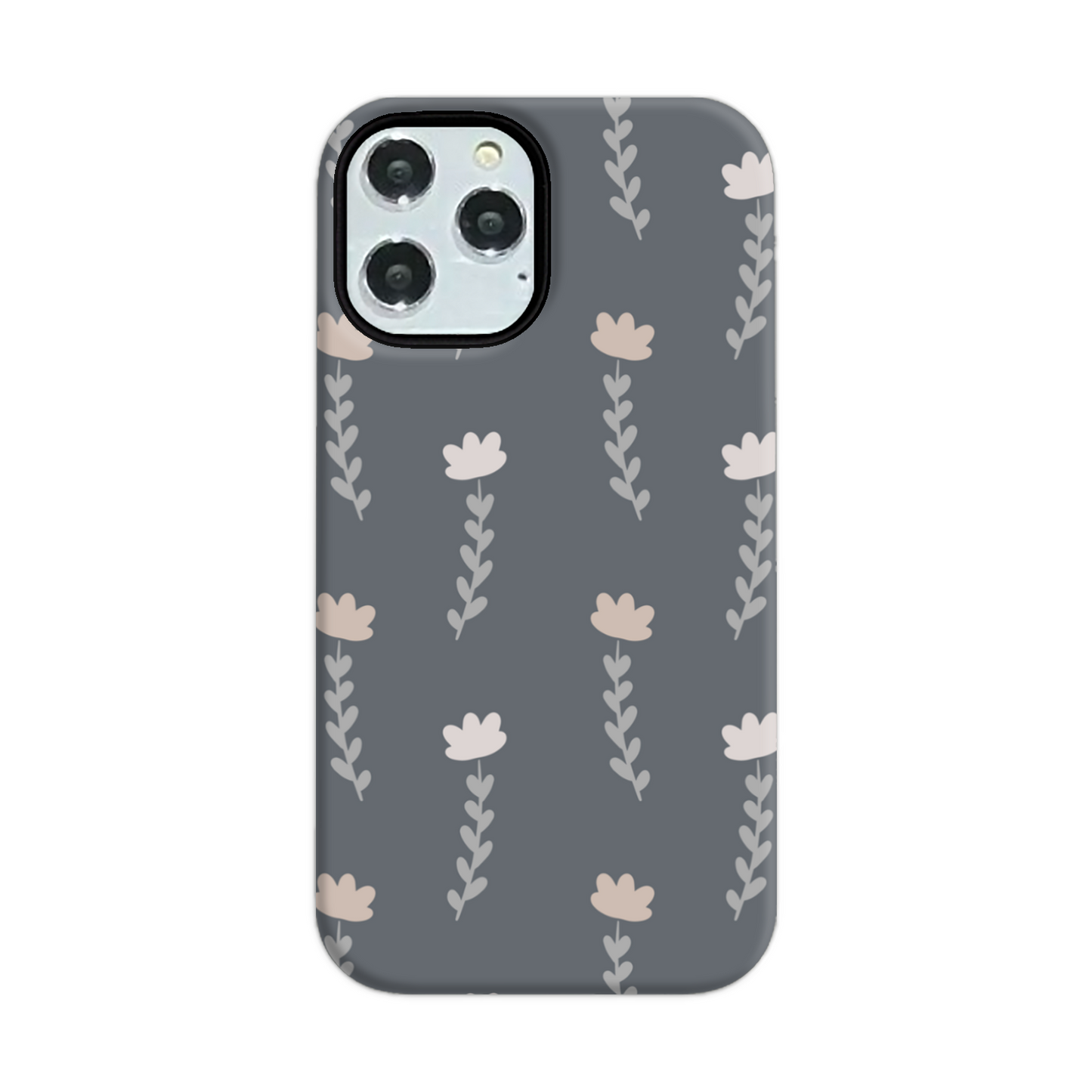 Grey Floral Tough Phone Case