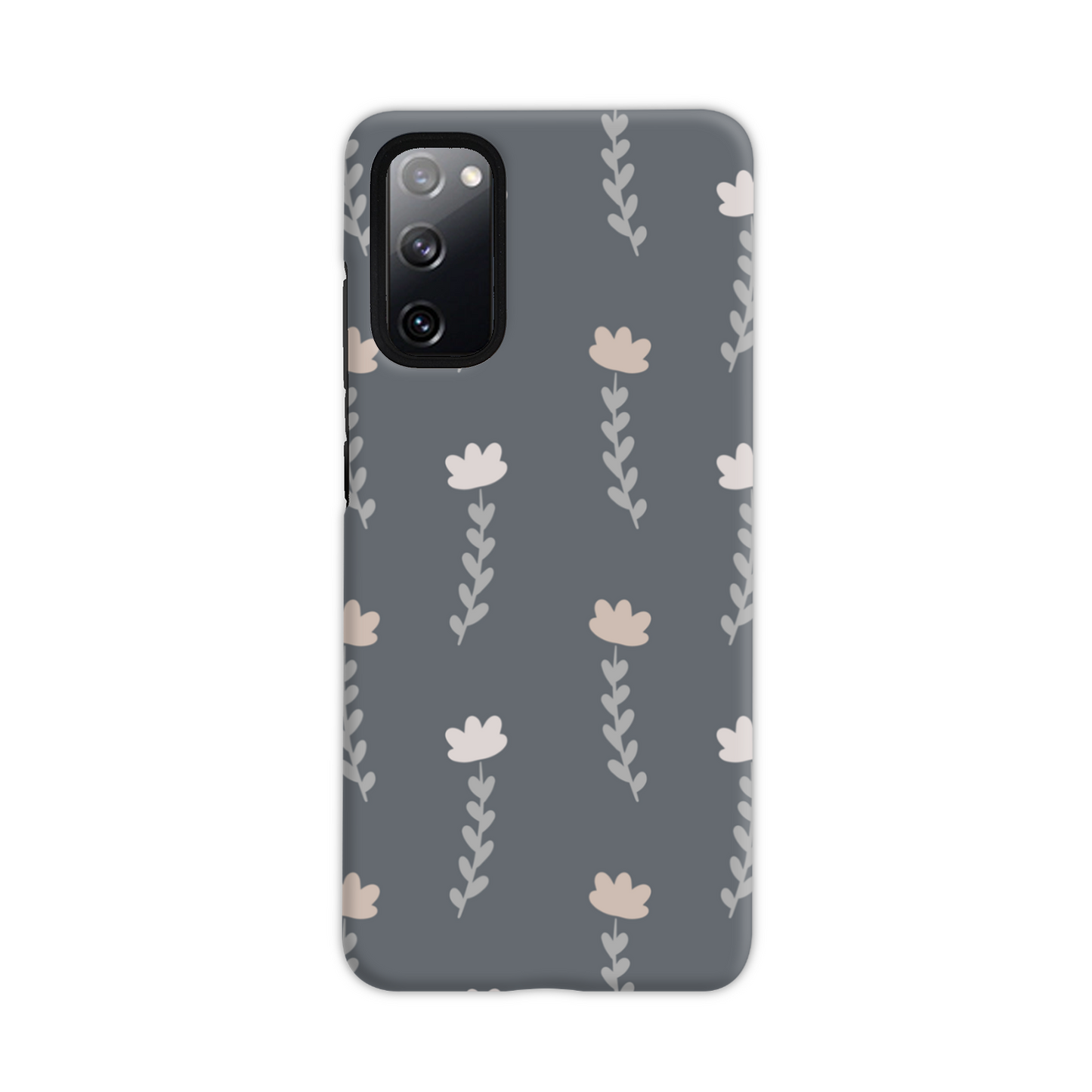 Grey Floral Tough Phone Case