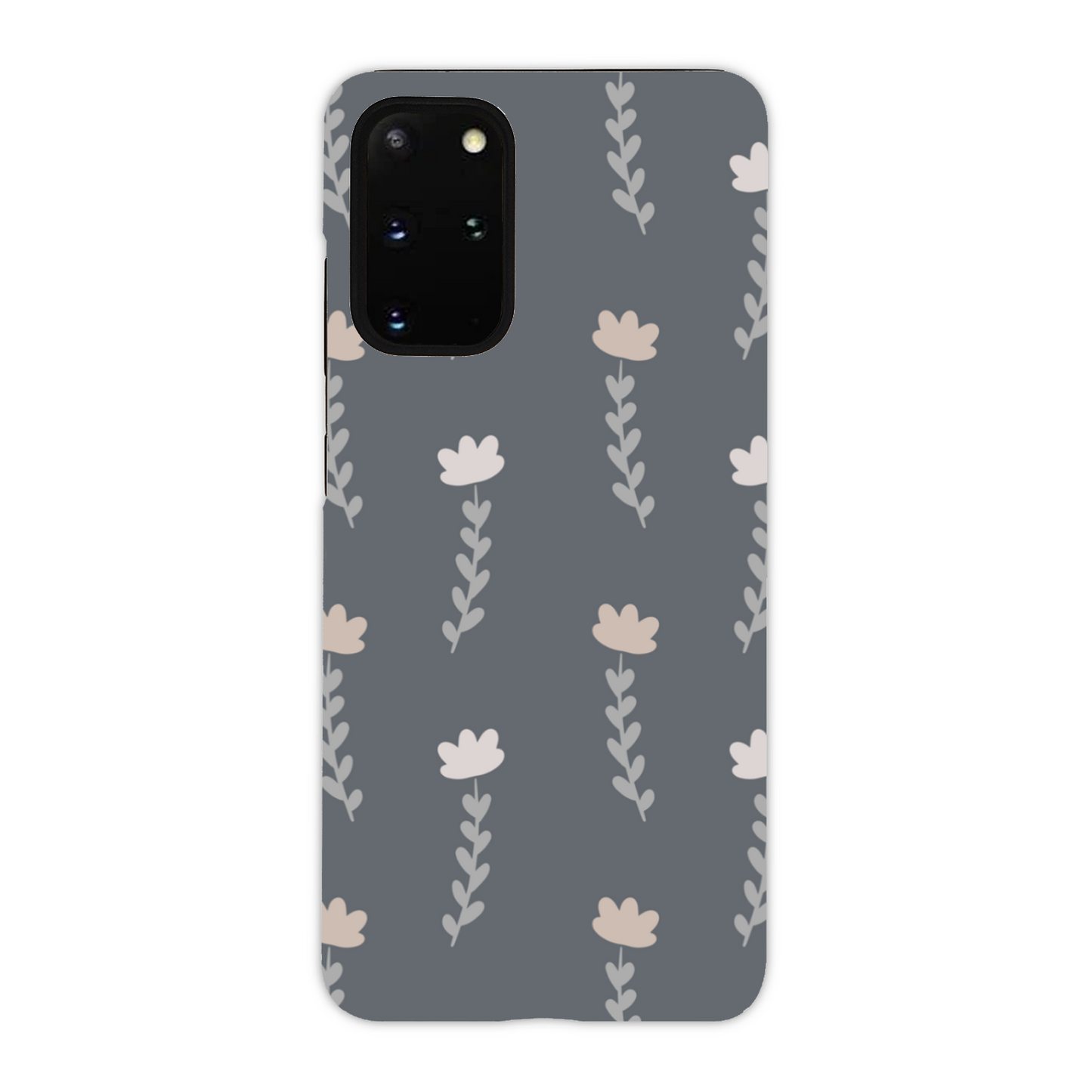 Grey Floral Tough Phone Case
