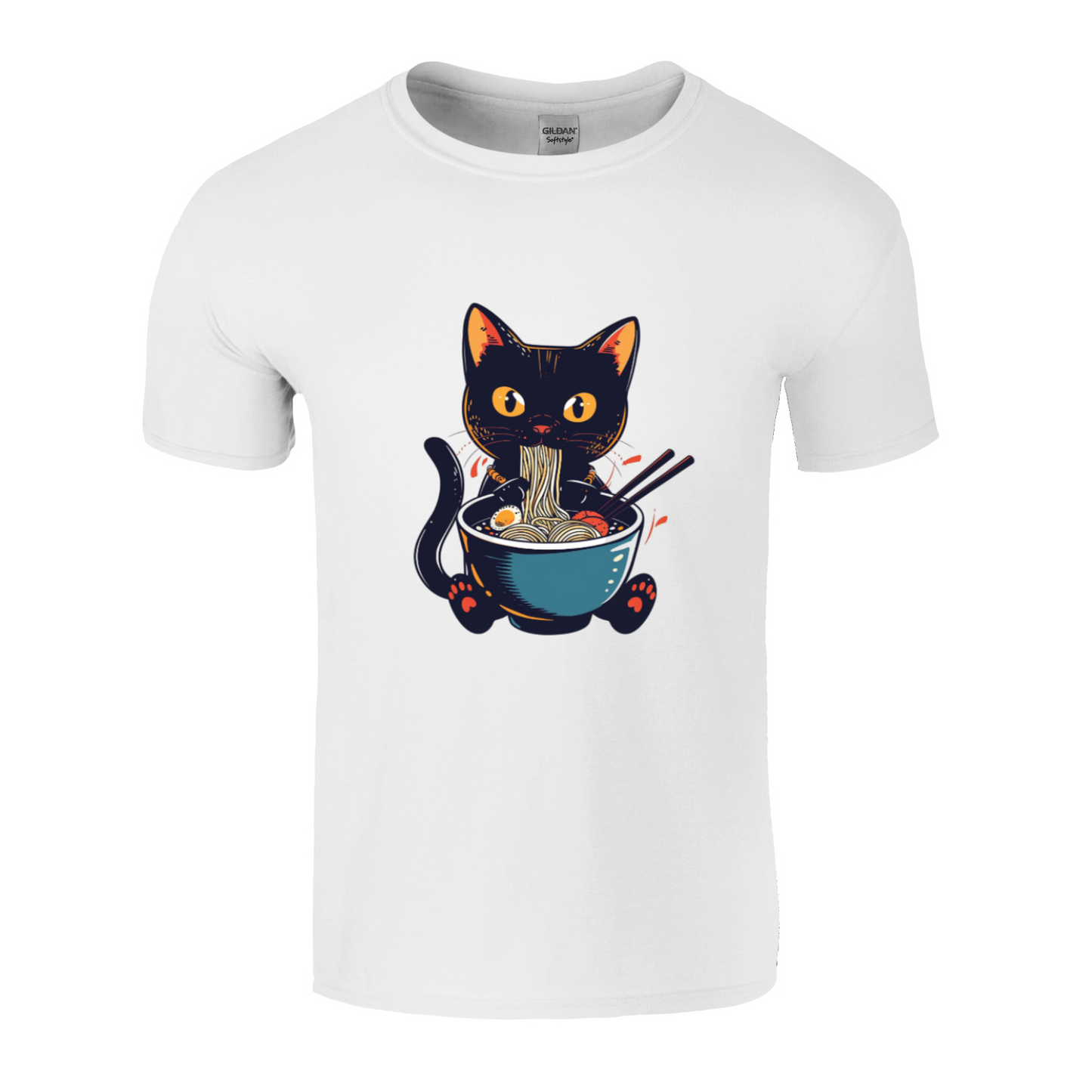 Noodle Cat White T-shirt