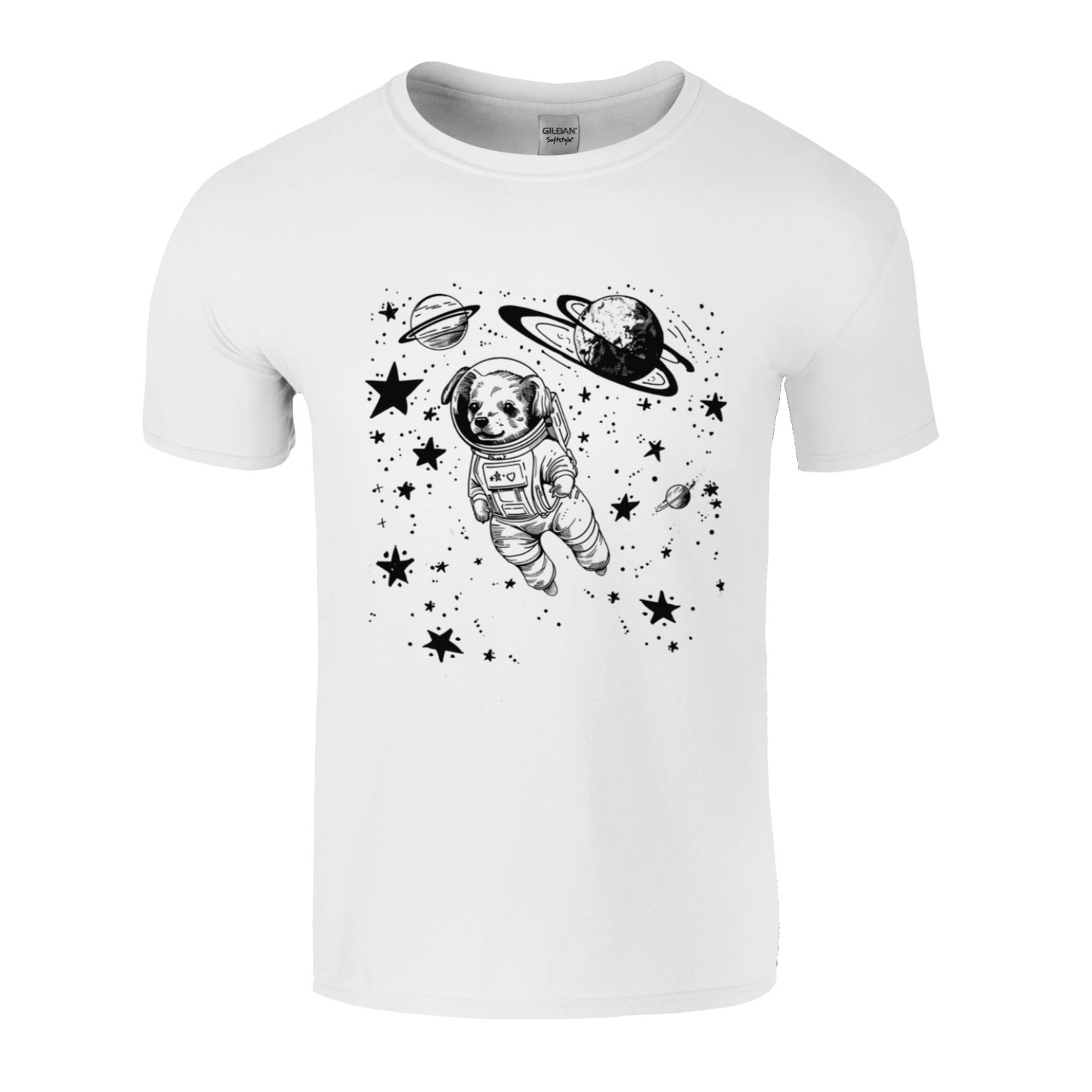 Astronaut Dog White T-shirt