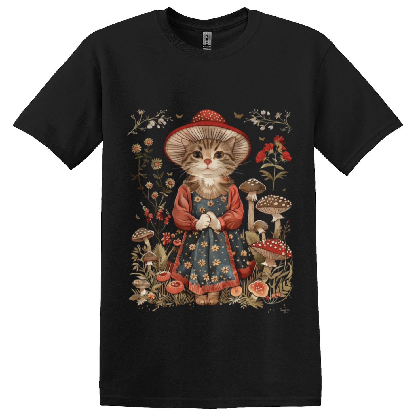 Forrest Cat Black Ladies T-shirt