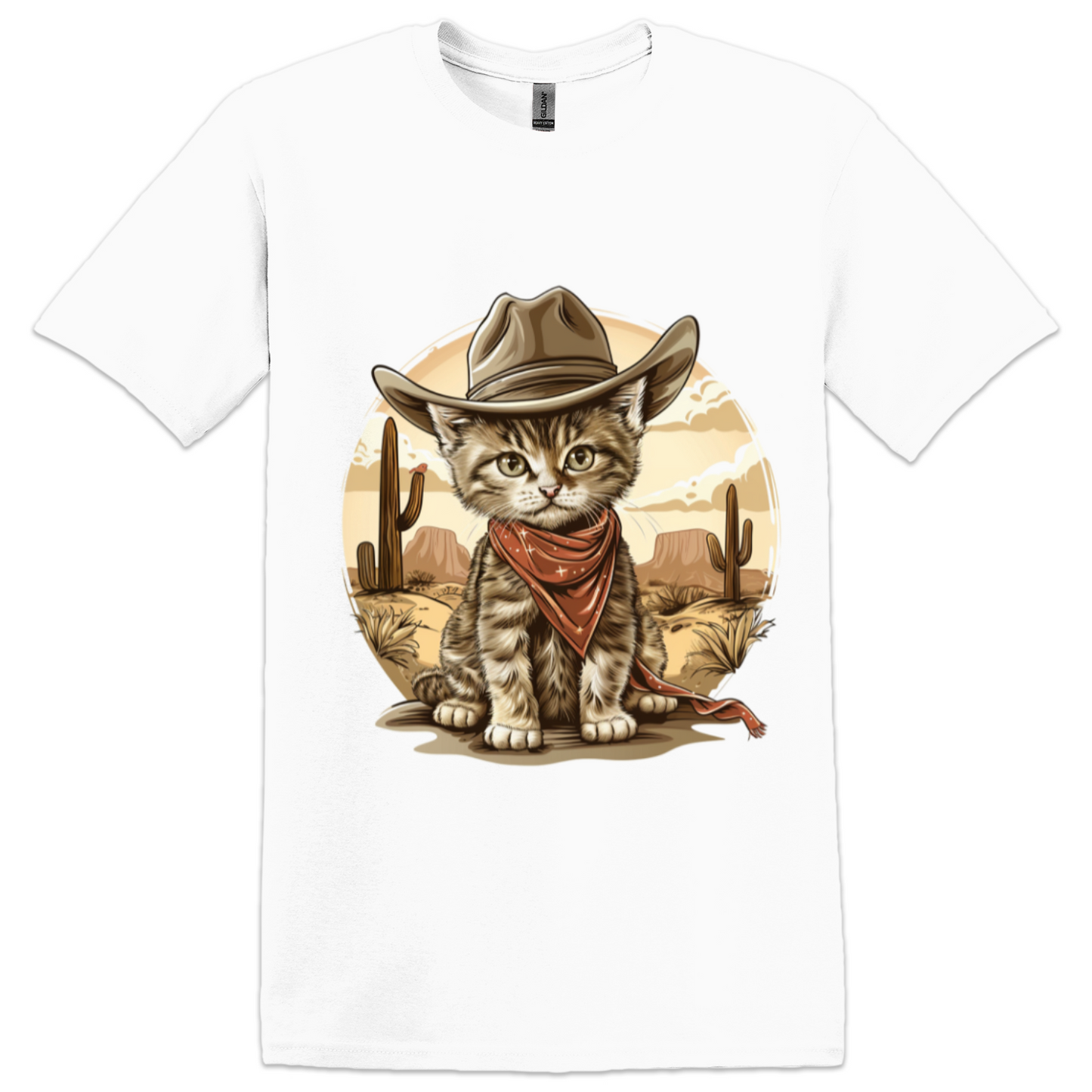 Cowboy Cat White Ladies T-shirt