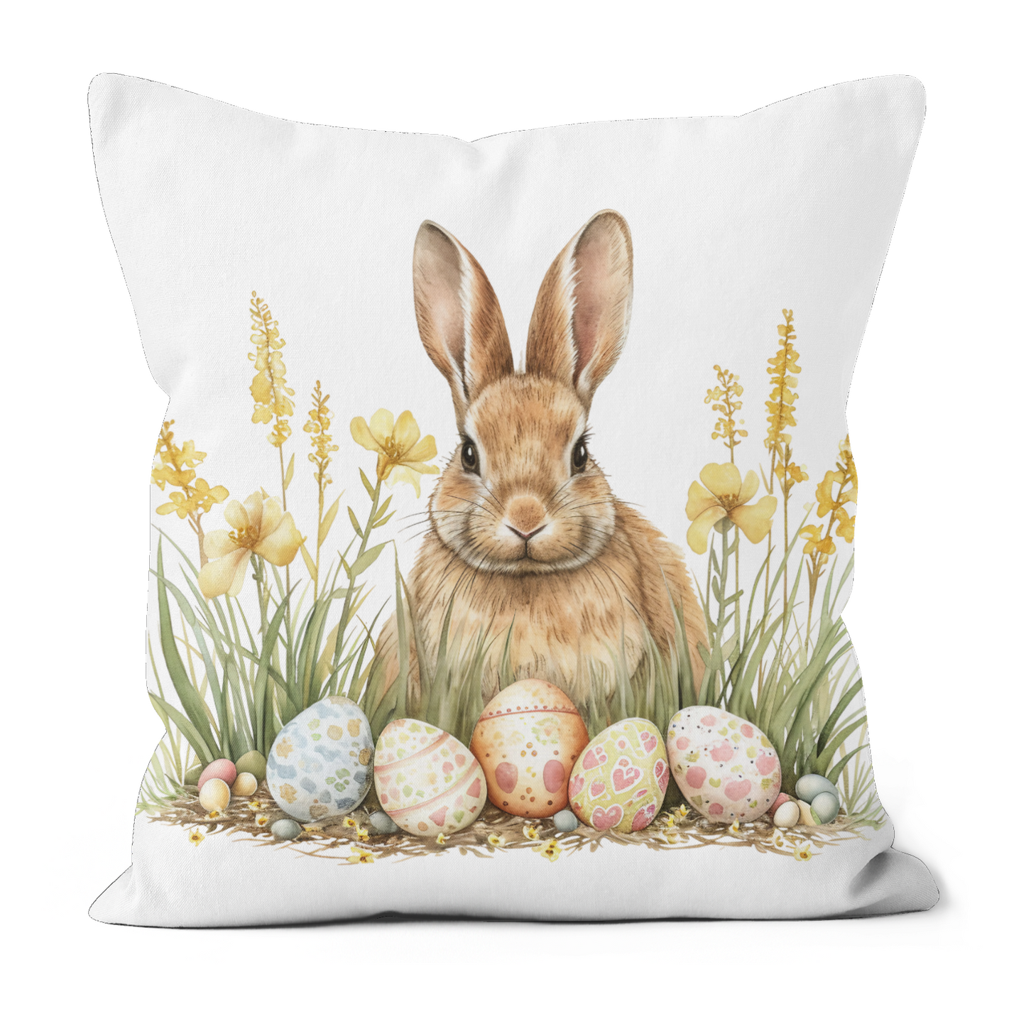 Easter Bunny Printed Faux Suede Cushion