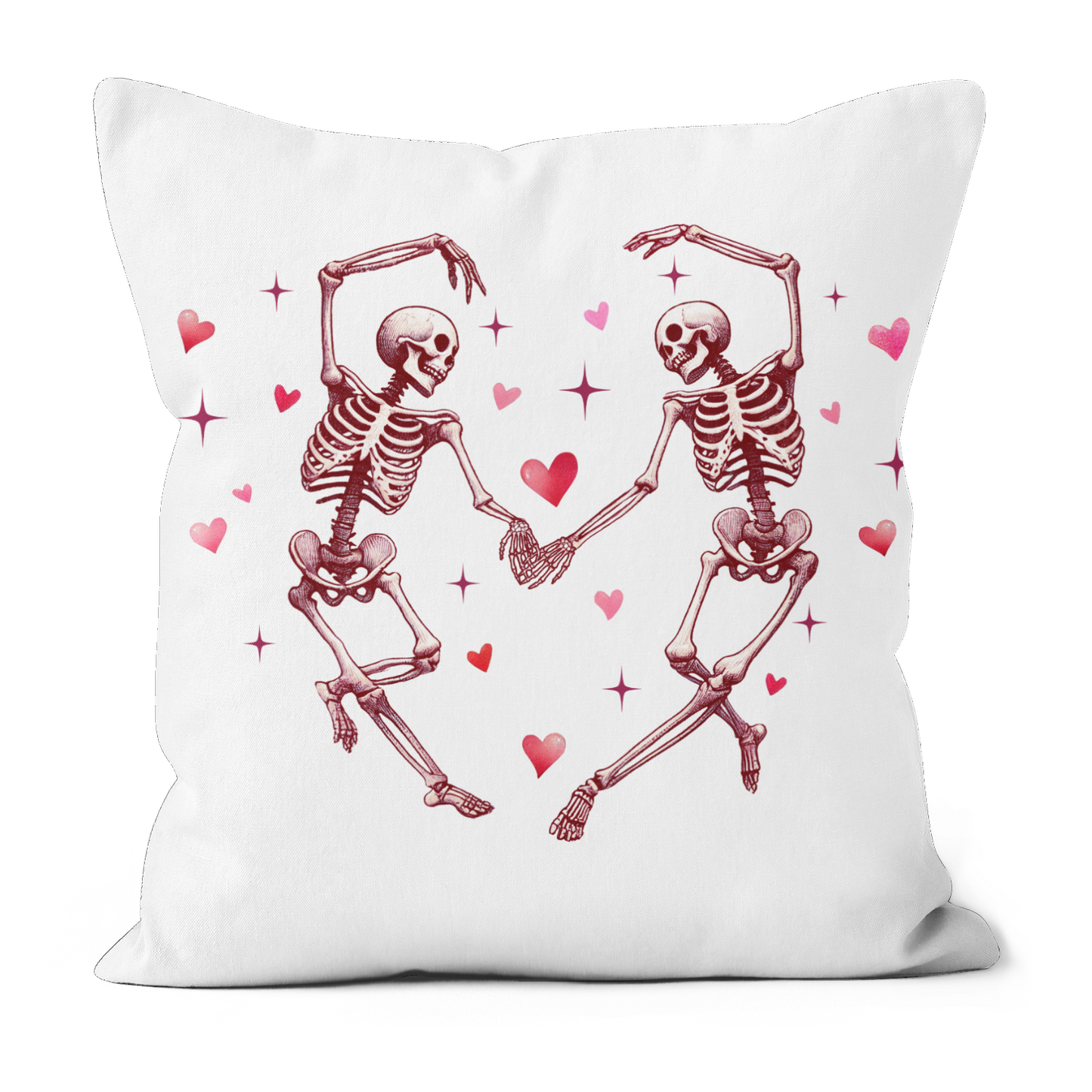 Dancing Skeletons Printed Faux Suede Cushion