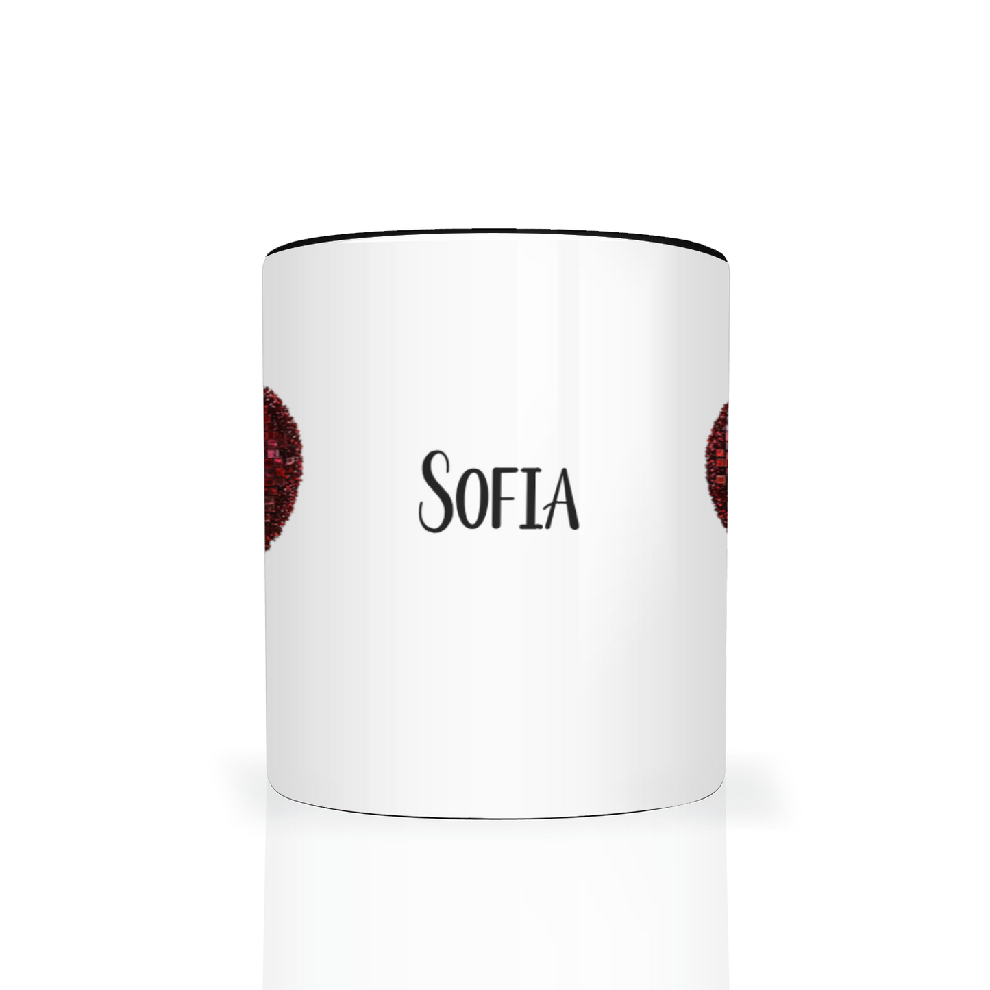 Personalised Red Heart 11oz Mug