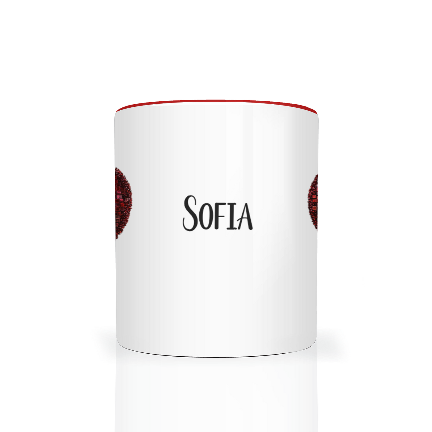 Personalised Red Heart 11oz Mug