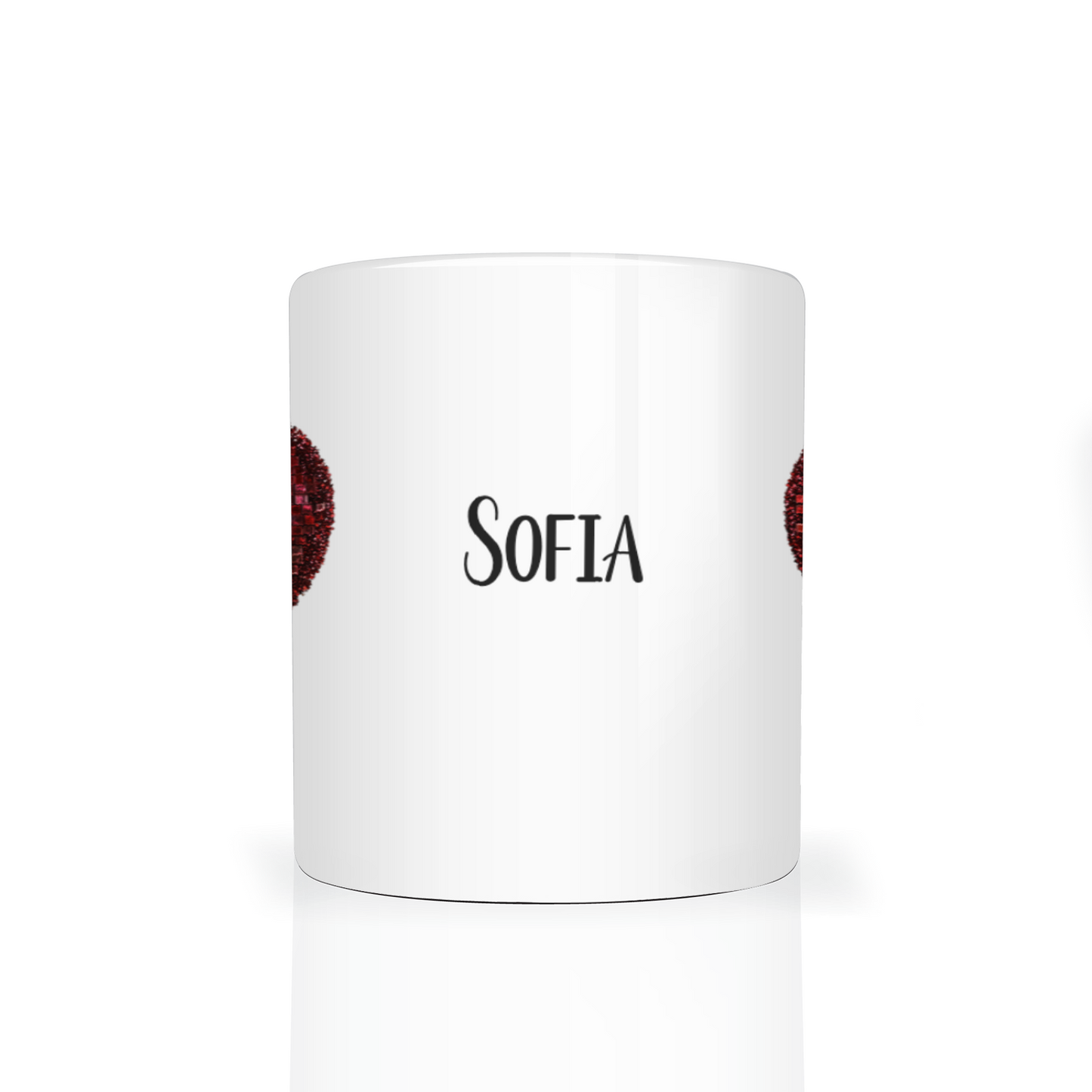 Personalised Red Heart 11oz Mug