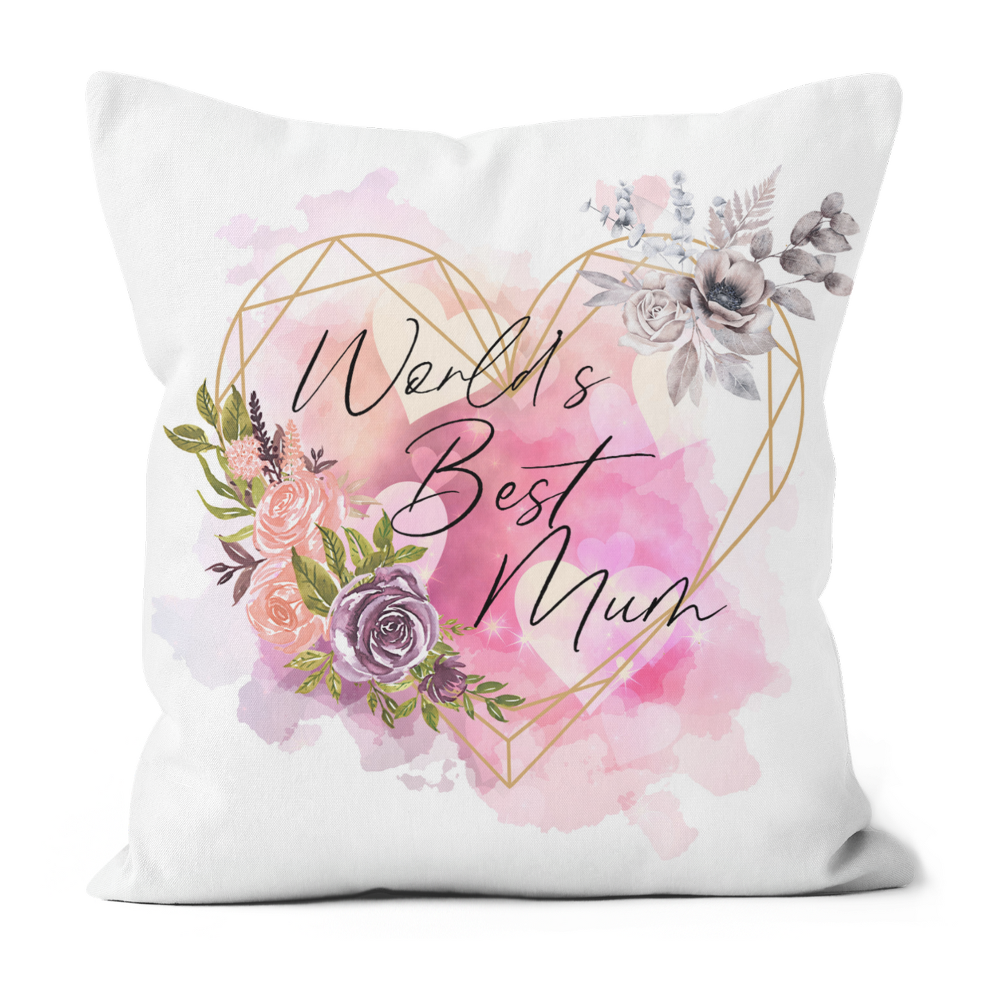 World's Best Mum Poly Linen Cushion