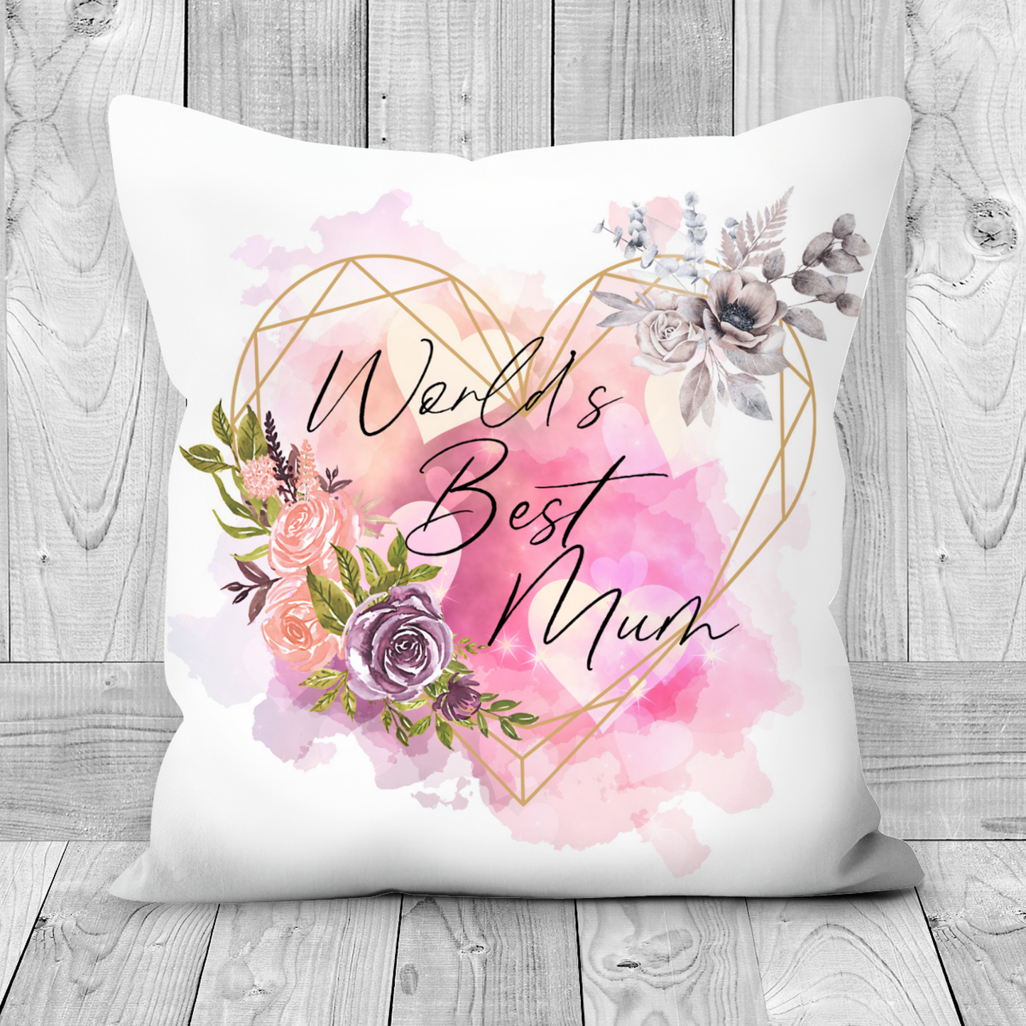 World's Best Mum Poly Linen Cushion