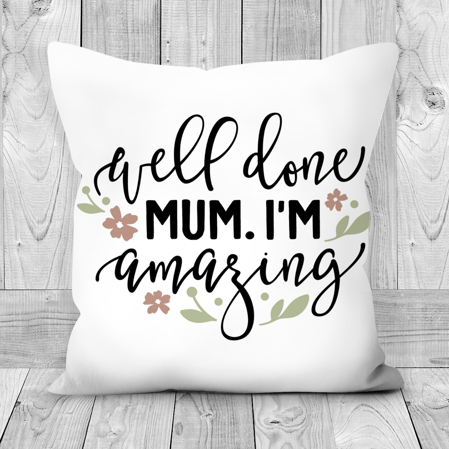 Well Done Mum Poly Linen Cushion