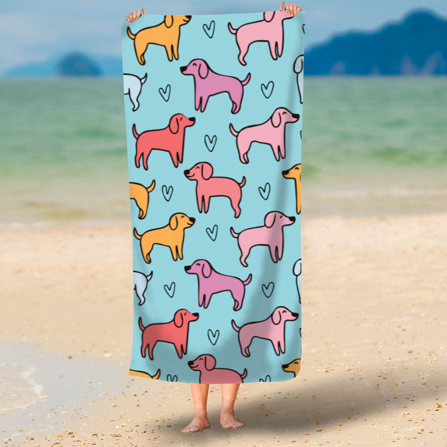 Dogs Printed Beach Towel