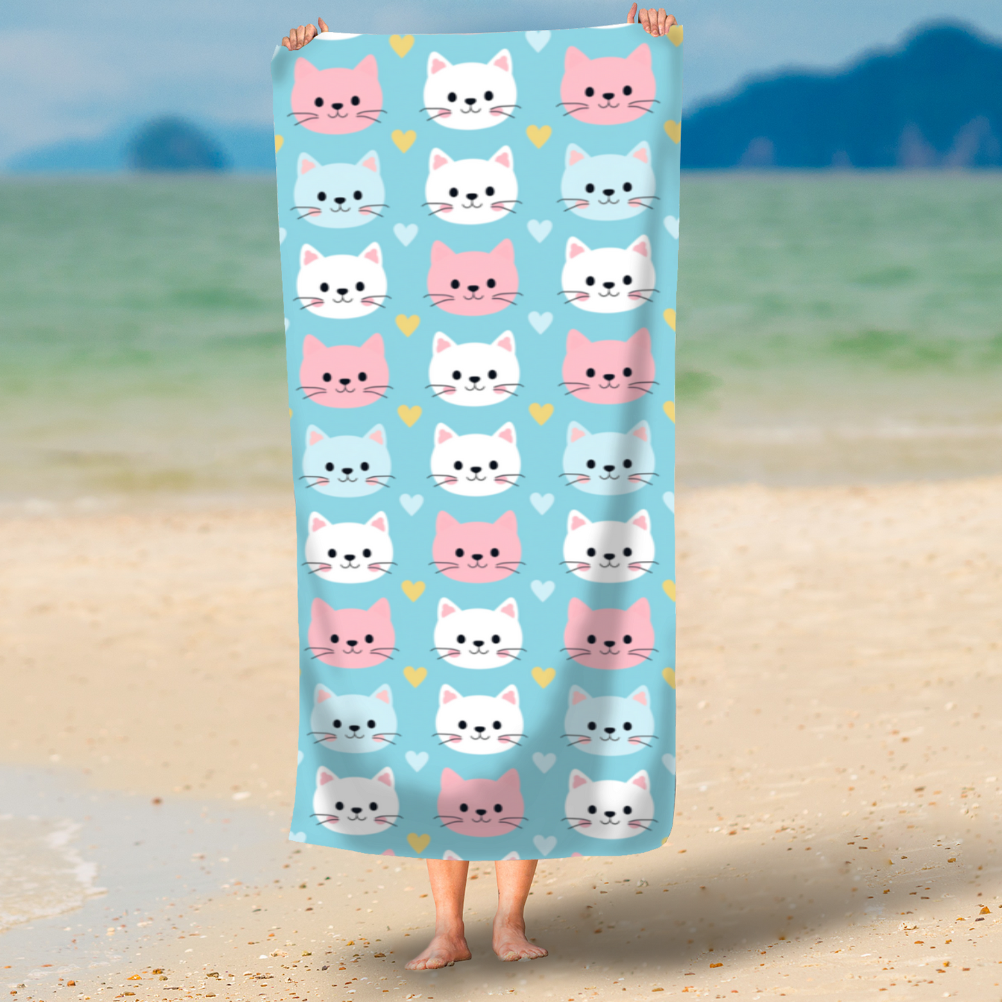 Cute Cats Printed Beach Towel