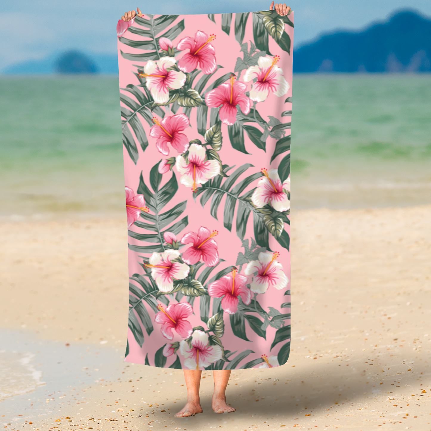 Hibiscus Printed Beach Towel