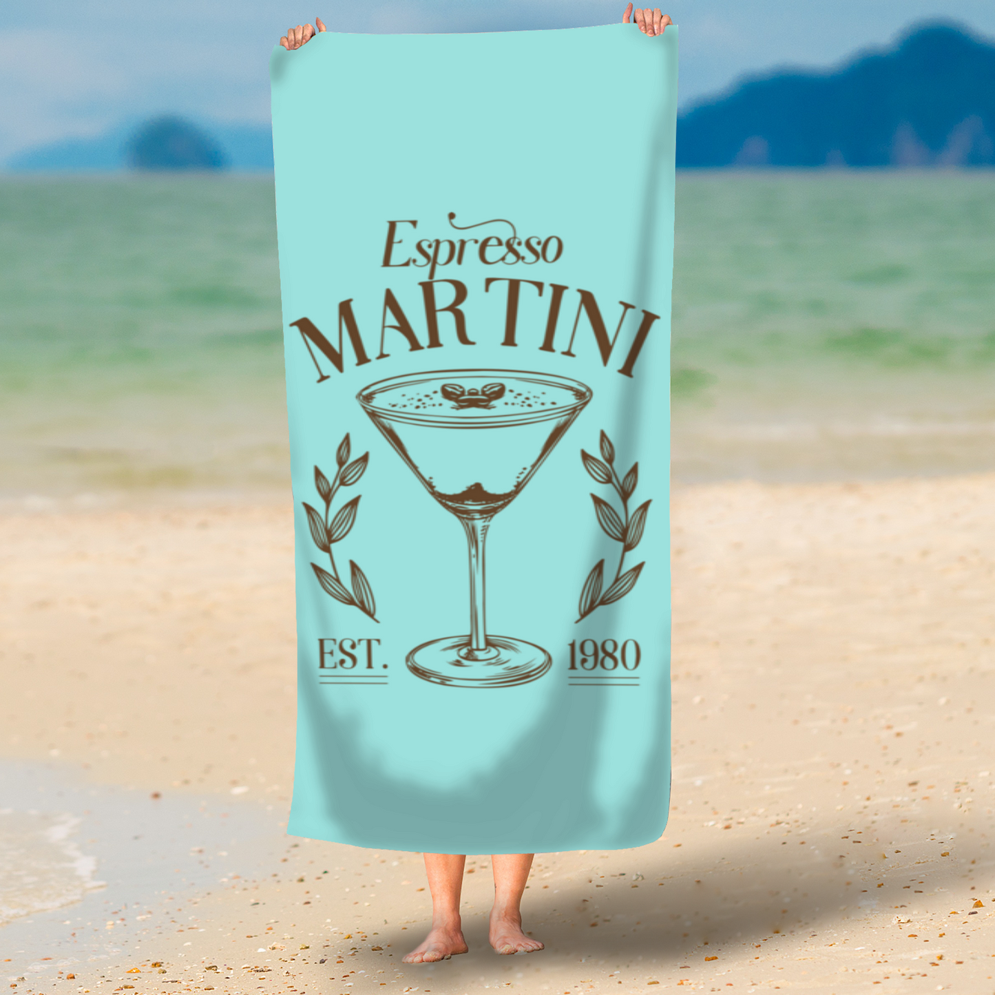 Aqua Cocktail Printed Beach Towel