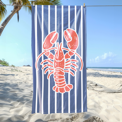 Lobster Printed Beach Towel