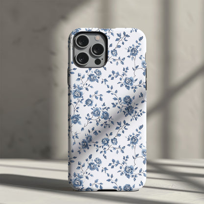Blue Florals Slim Phone Case