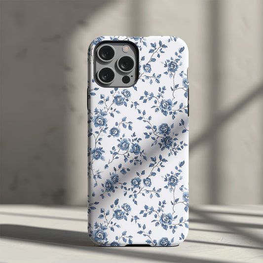 Blue Florals Slim Phone Case