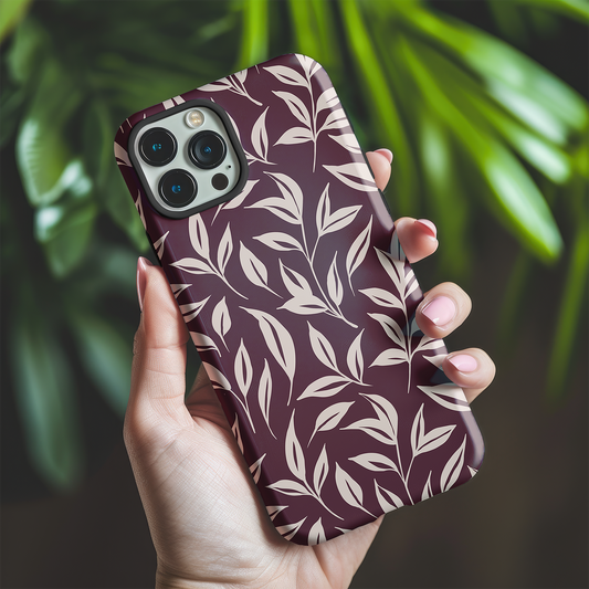 Burgundy Leaf Tough Phone Case
