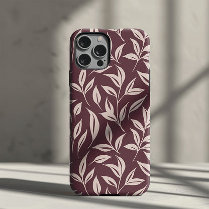 Burgundy Leaf Slim Phone Case