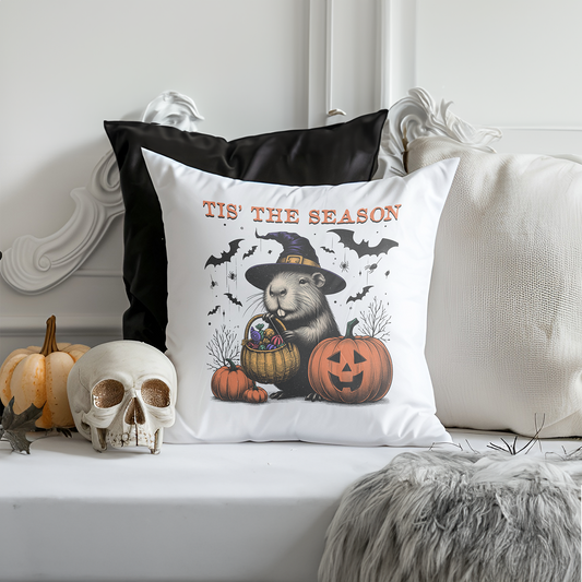 Tis The Season Halloween Design Poly Linen Cushion