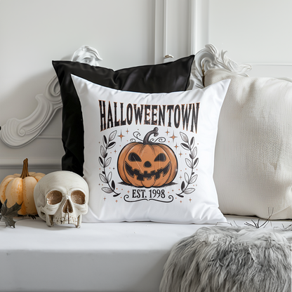 Halloweentown Pumpkin Design Poly Linen Cushion