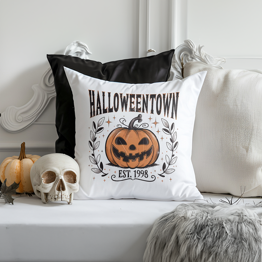Halloweentown Pumpkin Design Poly Linen Cushion