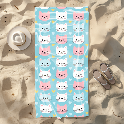 Cute Cats Printed Beach Towel