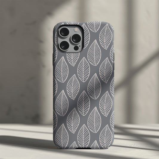 Grey Leaf Slim Phone Case