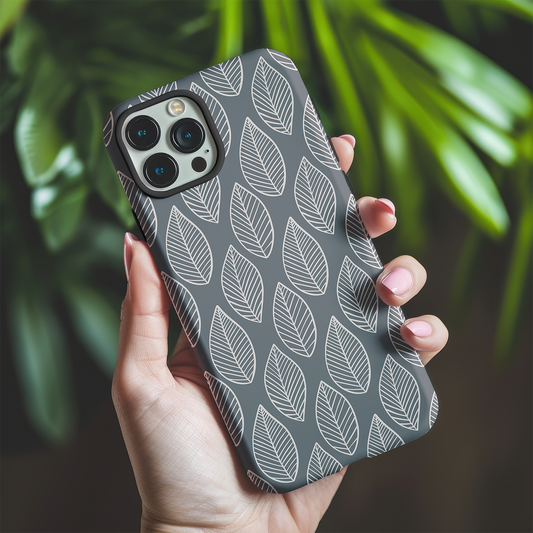 Grey Leaf Tough Phone Case