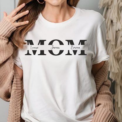 Personalised Names Mom Ladies T-shirt