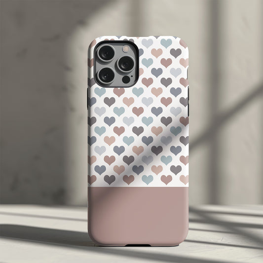 Mocca Hearts Slim Phone Case