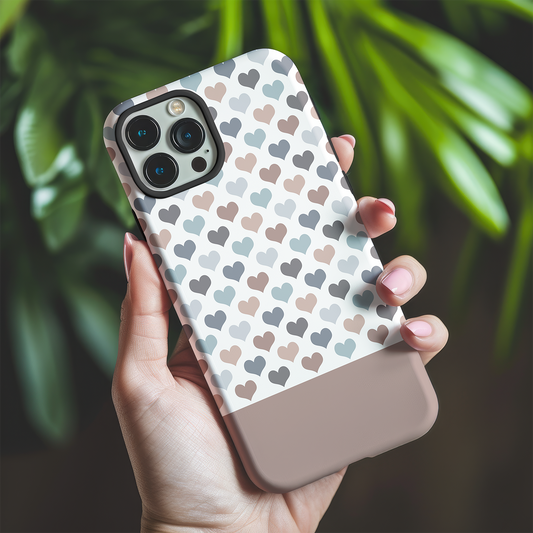 Mocca Hearts Tough Phone Case