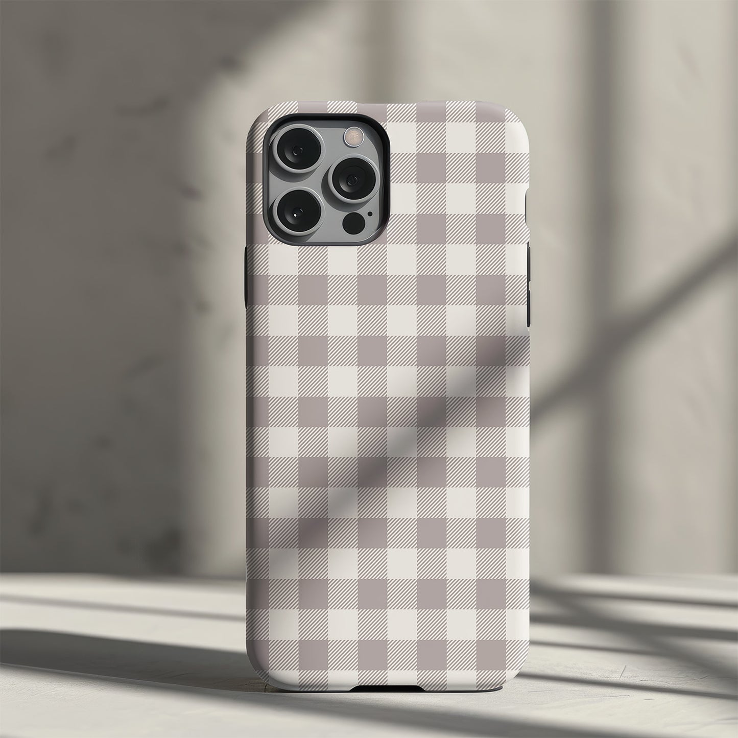 Natural Check Slim Phone Case