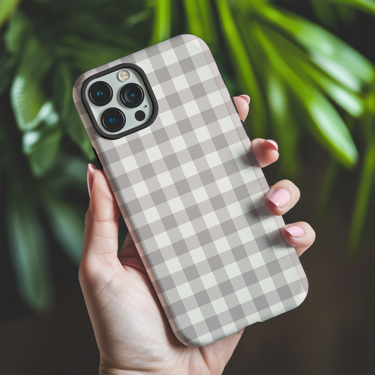 Natural Check Tough Phone Case