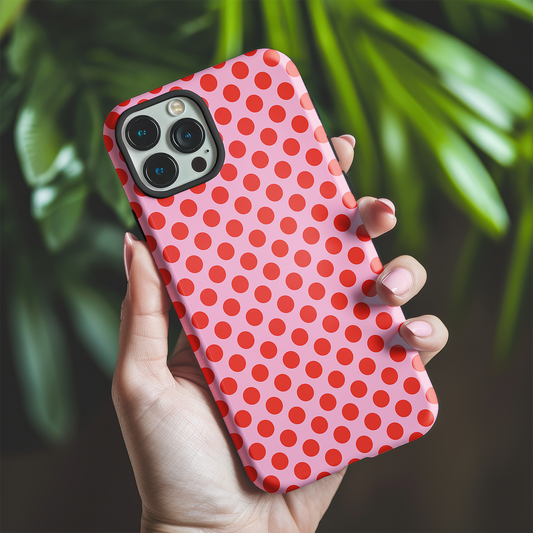Pink and Red Spot Tough Phone Case