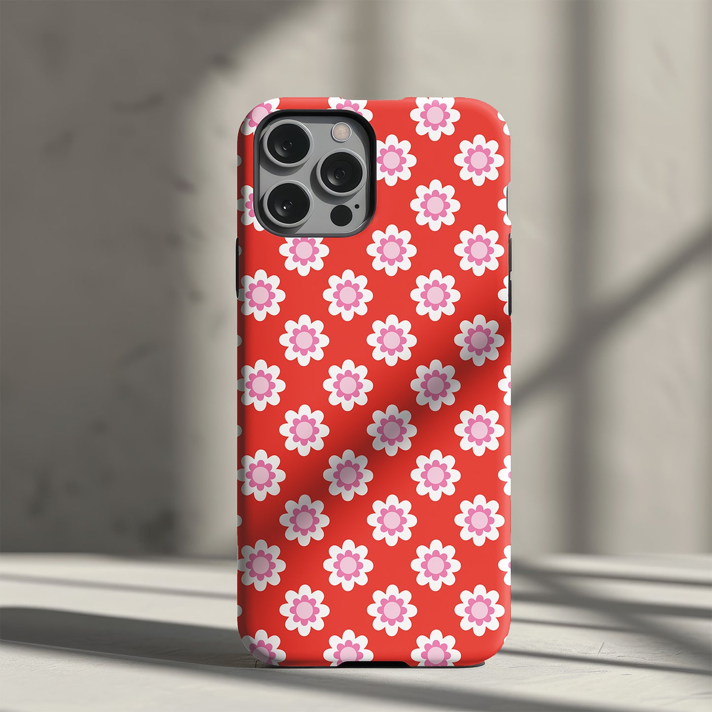 Red Floral Slim Phone Case