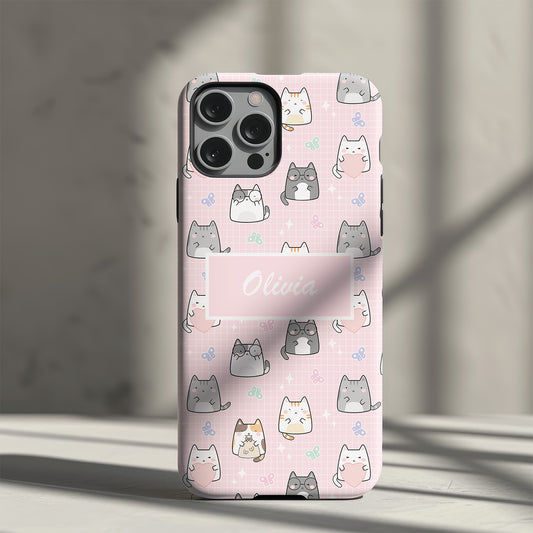 Cute Cats Personalised Slim Phone Case