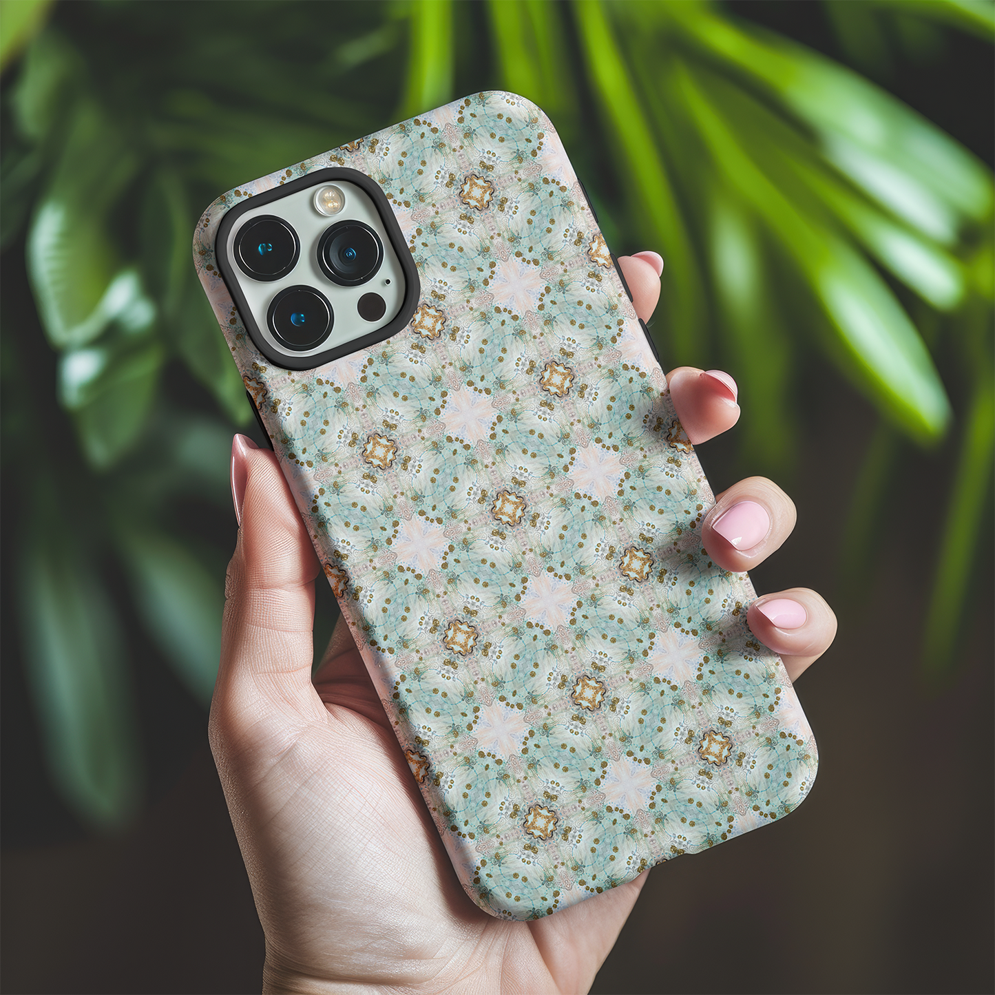 Green Mosaic Tough Phone Case