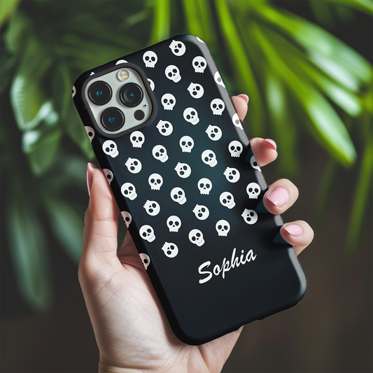 Personalised Black Skulls Tough Phone Case