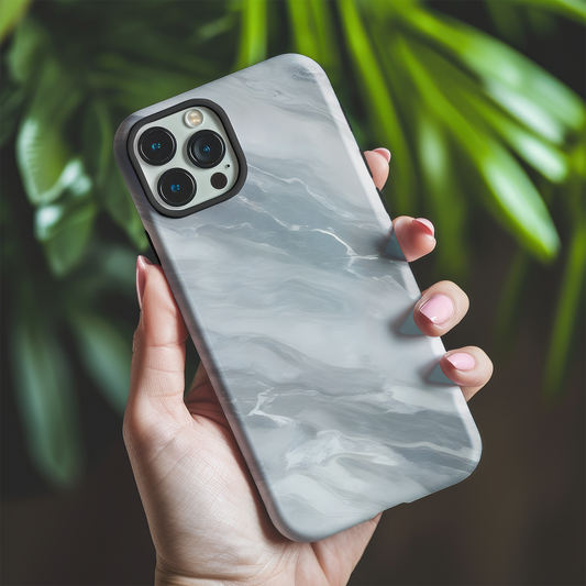 Grey Marble Print Tough Phone Case