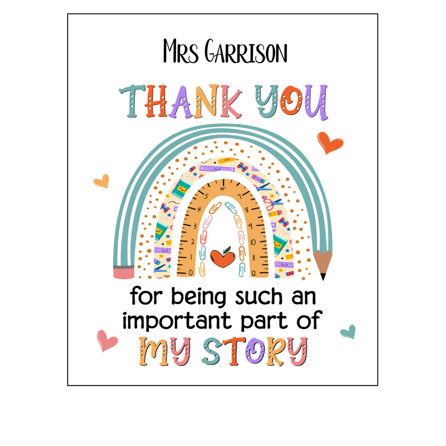 Thank You Teacher Tote Bag