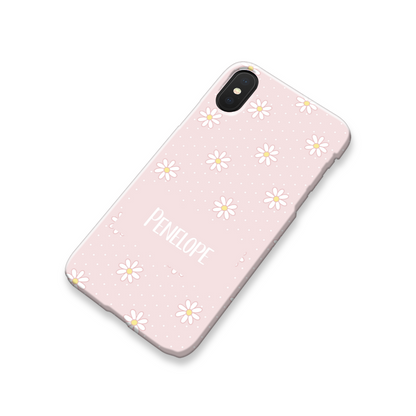 Pink Daisy Dot Slim Personalised Phone Case