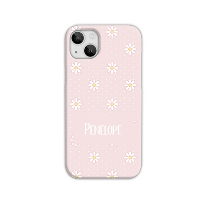 Pink Daisy Dot Slim Personalised Phone Case