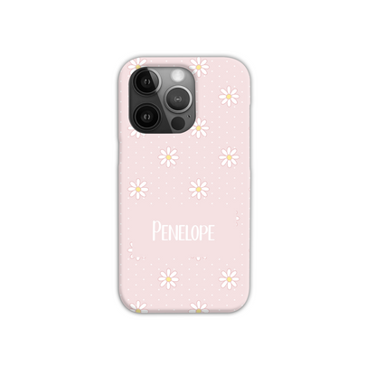 Pink Daisy Dot Slim Personalised Phone Case