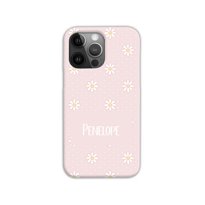 Pink Daisy Dot Slim Personalised Phone Case